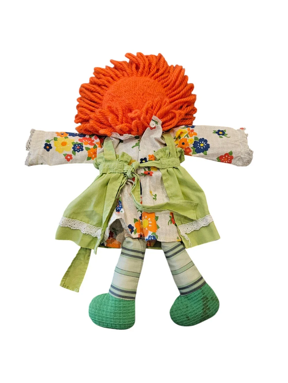 1960's Vintage Raggedy Ann Doll in Green Jumper Dress - Picture 3 of 4